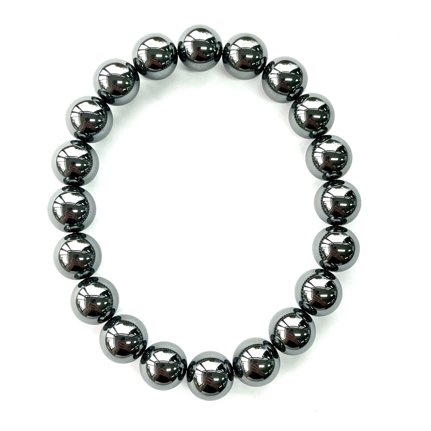 Hematite Beads Bracelet - 10mm Hematite Beads Bracelet - 10mm